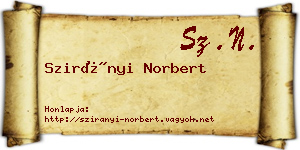 Szirányi Norbert névjegykártya