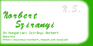 norbert sziranyi business card