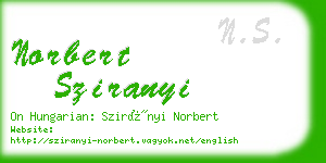 norbert sziranyi business card